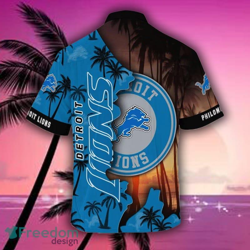Custom Name Detroit Lions Hawaiian Shirt tropical island Gift For Men And  Women - Freedomdesign