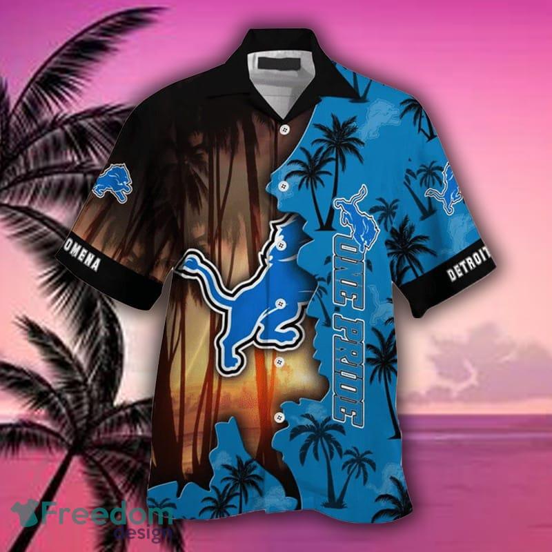 Custom Name Detroit Lions Hawaiian Shirt tropical island Gift For Men And  Women - Freedomdesign