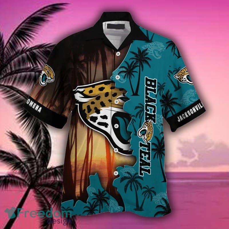 Custom Name Jacksonville Jaguars NFL Moon BeachTropical Hawaiian Shirt