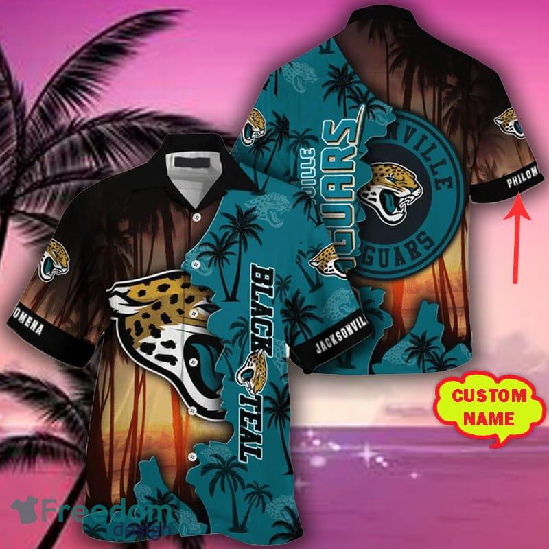 Custom Name Jacksonville Jaguars NFL Moon BeachTropical Hawaiian Shirt