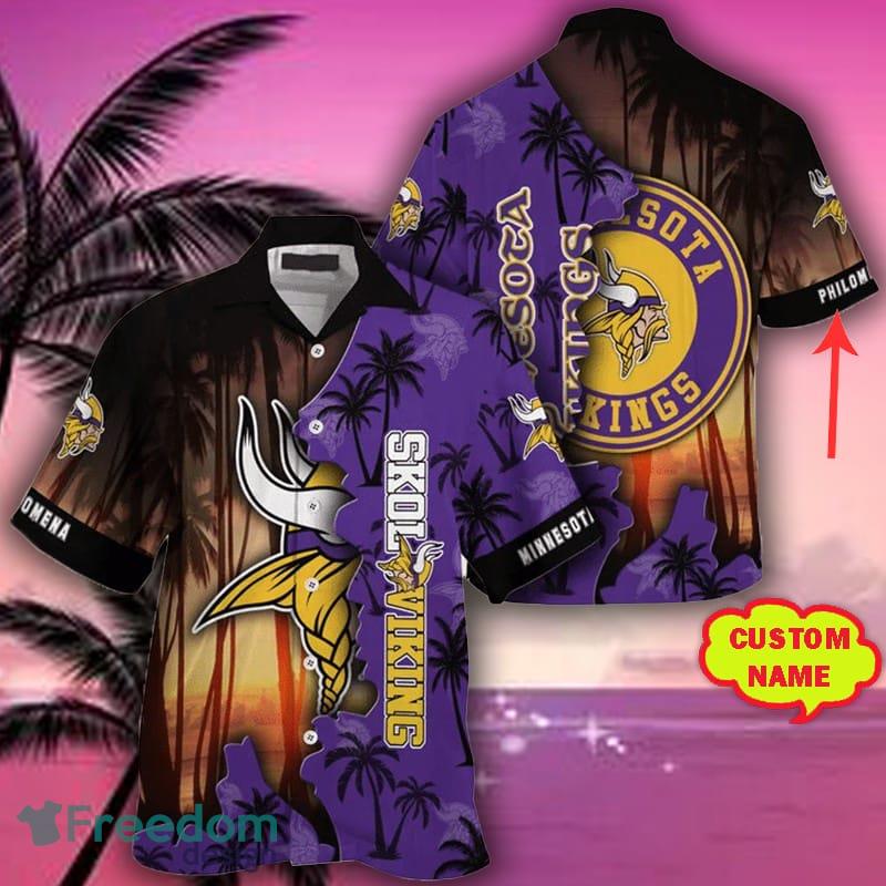 NEW FASHION 2023 Minnesota Vikings Hawaiian Shirt tropical island  personalized