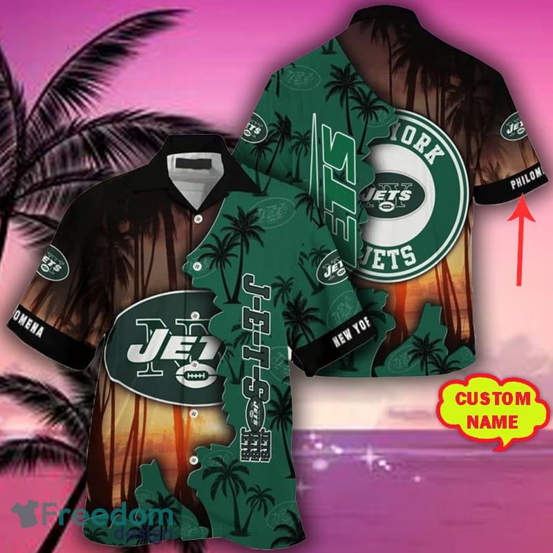 Custom Name New York Jets Hawaiian Shirts tropical island Gift For