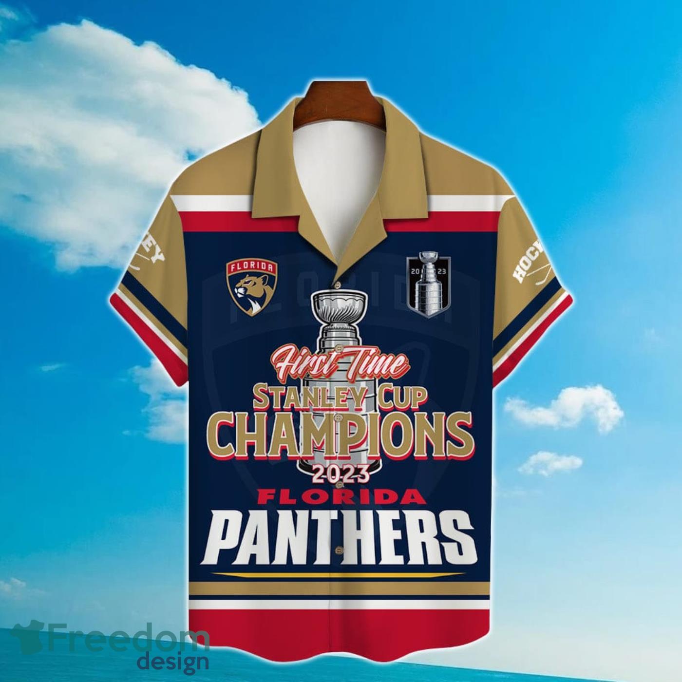 Custom Name & Number Florida Panthers First Time Hawaiian Shirt Product Photo 2