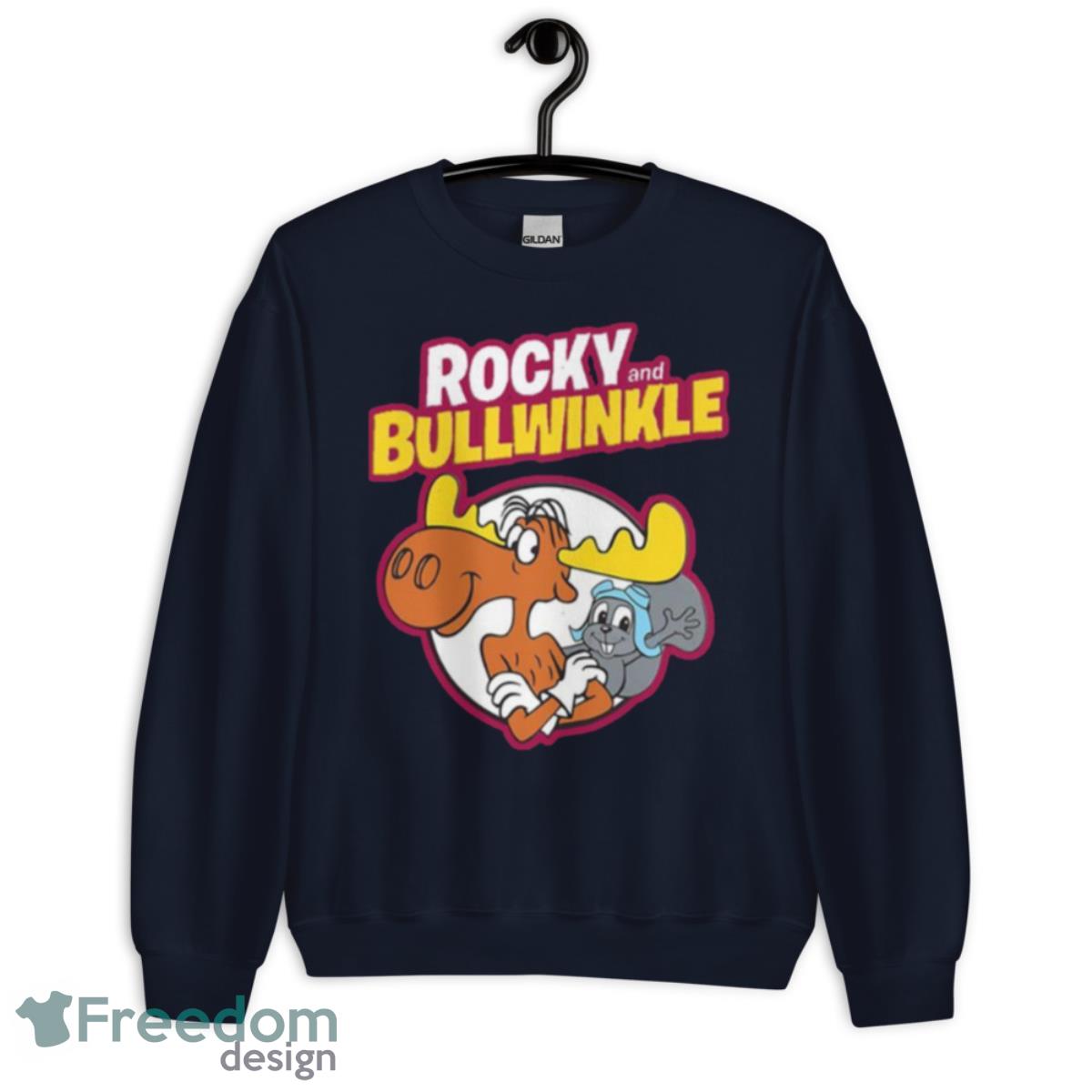 Cute Love Rocky And Bullwinkle Shirt - Unisex Crewneck Sweatshirt-1