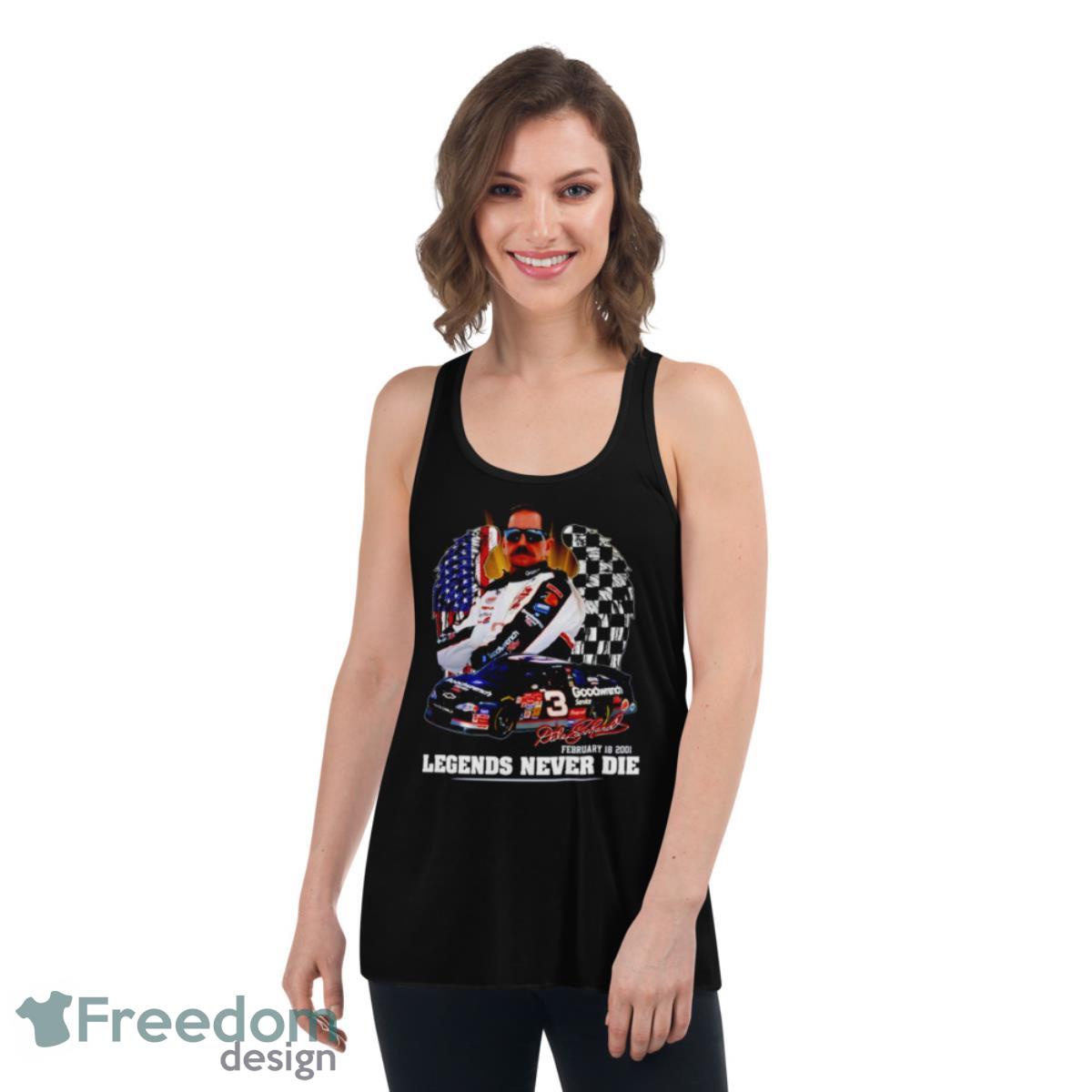 Dale Earnhardt Jr Legends Never Die Shirt - Womens Flowy Racerback Tank Dale Earnhardt Jr Legends Never Die Shirt - Womens Flowy Racerback Tank