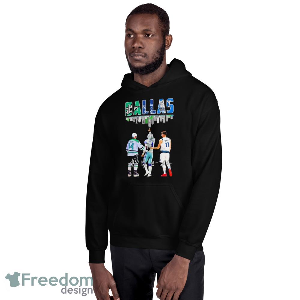 Dallas City Skyline Sports Team Players Signatures Shirt image Dallas City Skyline Sports Team Players Signatures Shirt - 18500 Unisex Heavy Blend Hooded Sweatshirt