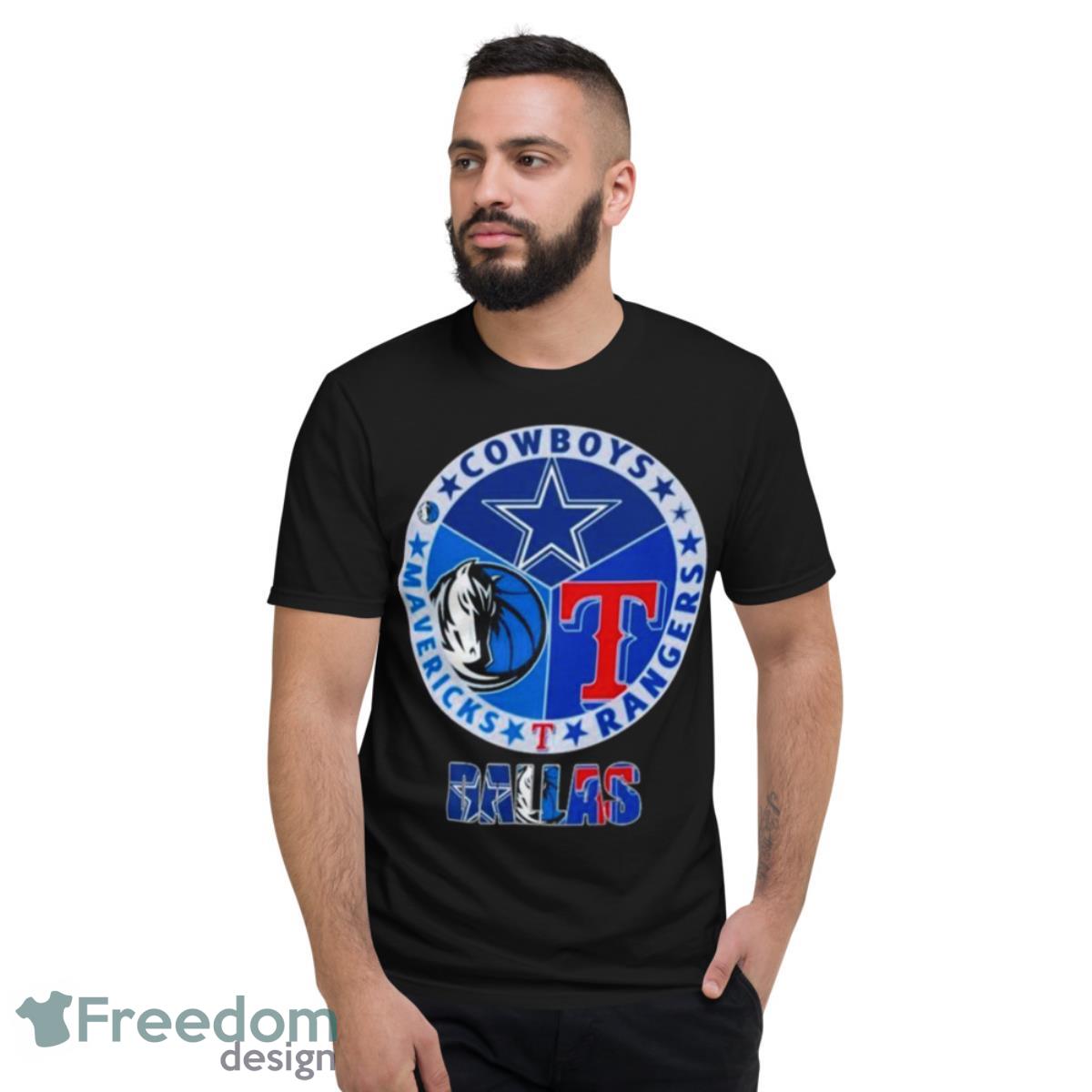 Dallas Cowboys Dallas Rangers Dallas Mavericks 2023 Logo Shirt - Short Sleeve T-Shirt