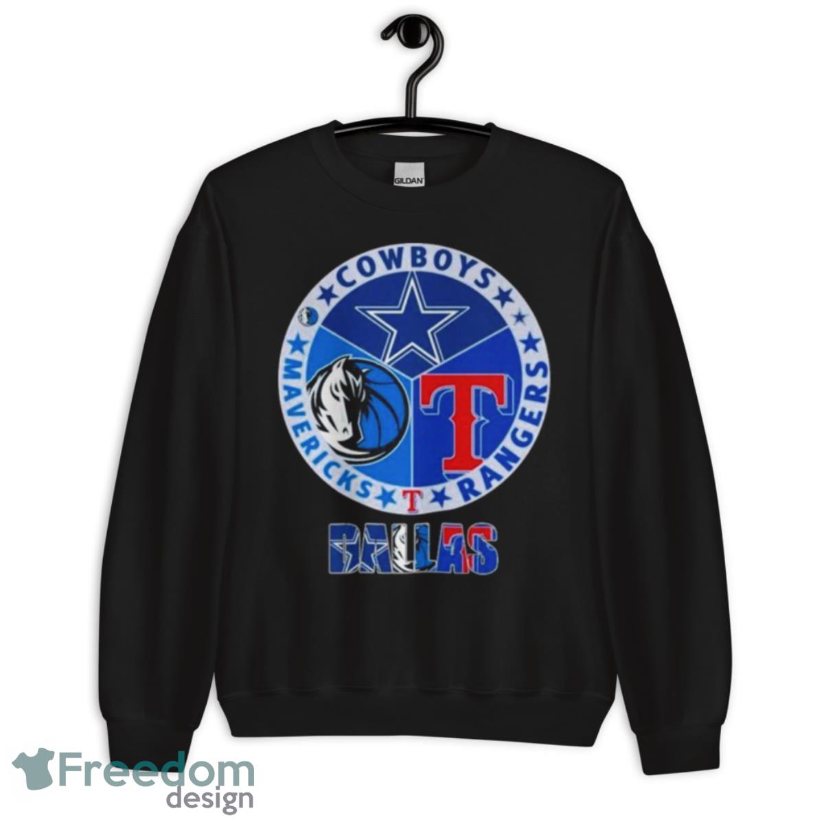 Dallas Cowboys Dallas Rangers Dallas Mavericks 2023 Logo Shirt - Unisex Crewneck Sweatshirt Dallas Cowboys Dallas Rangers Dallas Mavericks 2023 Logo Shirt - Unisex Crewneck Sweatshirt