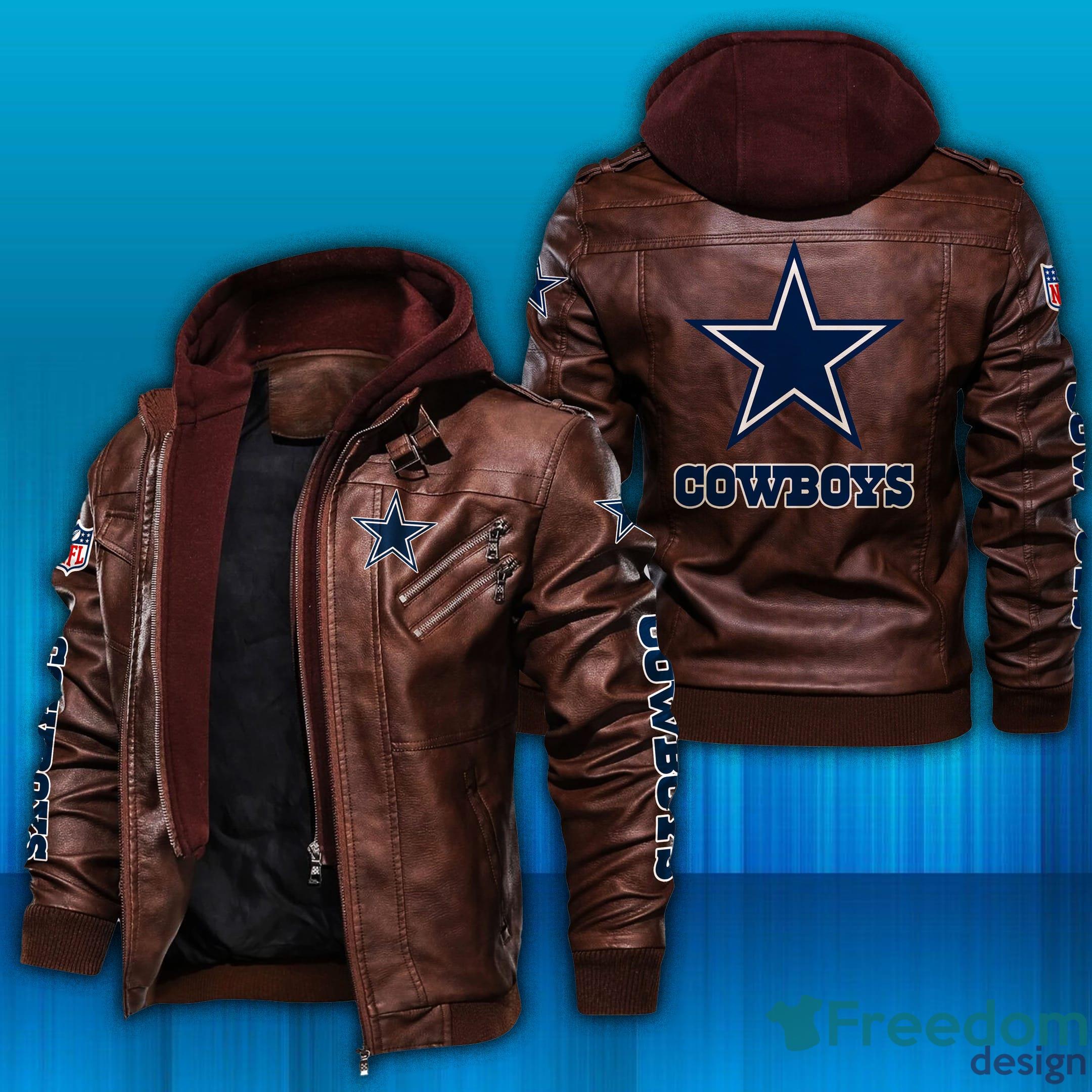 NFL Dallas Cowboys Style 4 2D Leather Jacket Men And Women For