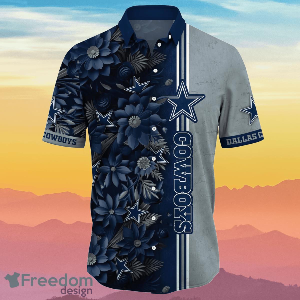 Dallas Cowboys NFL Flower Hawaiian Shirt Unique Gift For Men And Women Fans  - Freedomdesign