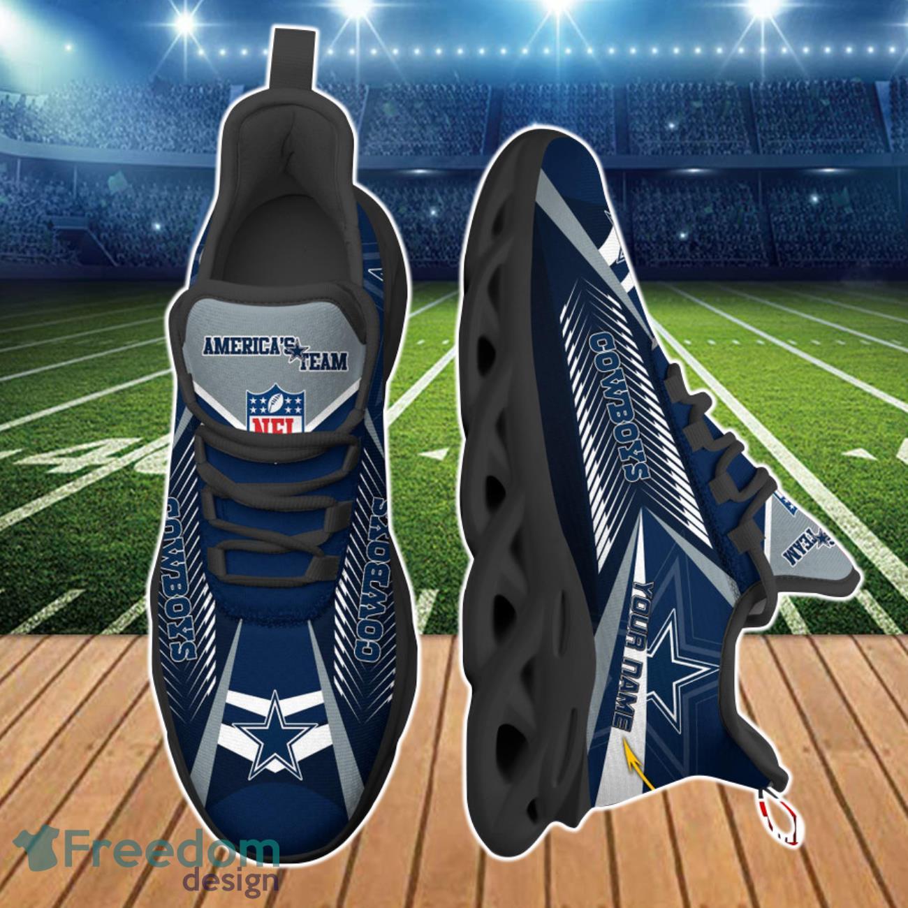 Dallas Cowboys NFL Max Soul Shoes Personalized For Real Fans Product Photo 2