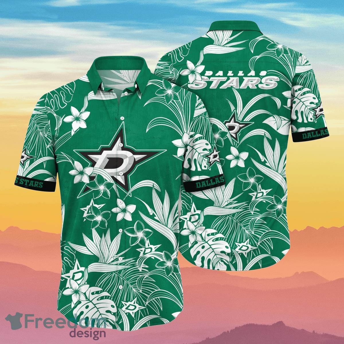 Dallas Stars National Hockey League 2023 Hibiscus Pattern Hawaiian Shirt