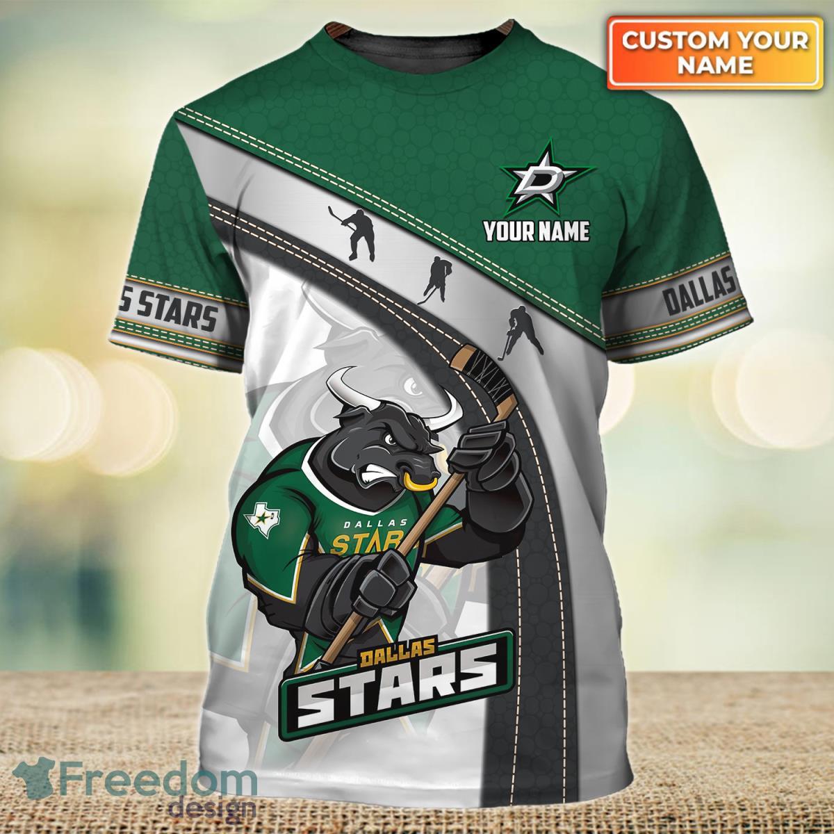 Dallas Stars Personalized Name 3D Tshirt Ideal Gift For Men And Women Fans  - Freedomdesign