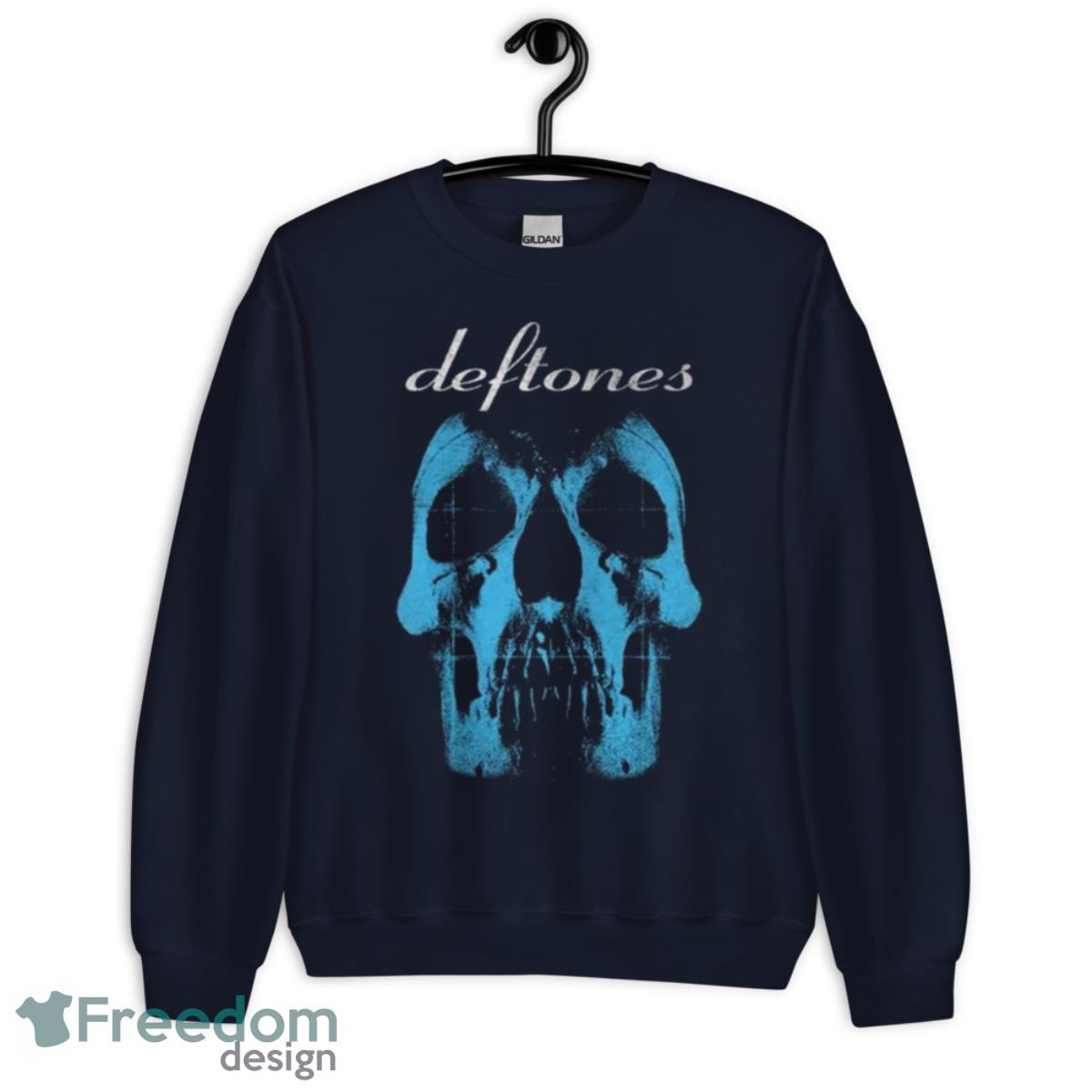 Deftones blue skull T shirt - Unisex Crewneck Sweatshirt-1