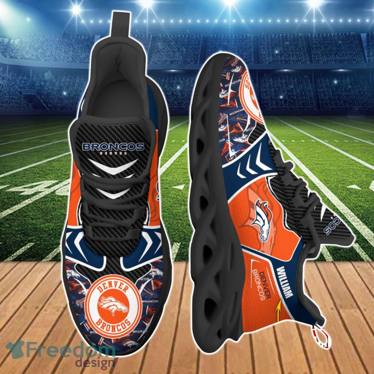 NFL Denver Broncos Custom Name 3D Hoodie For Women Men