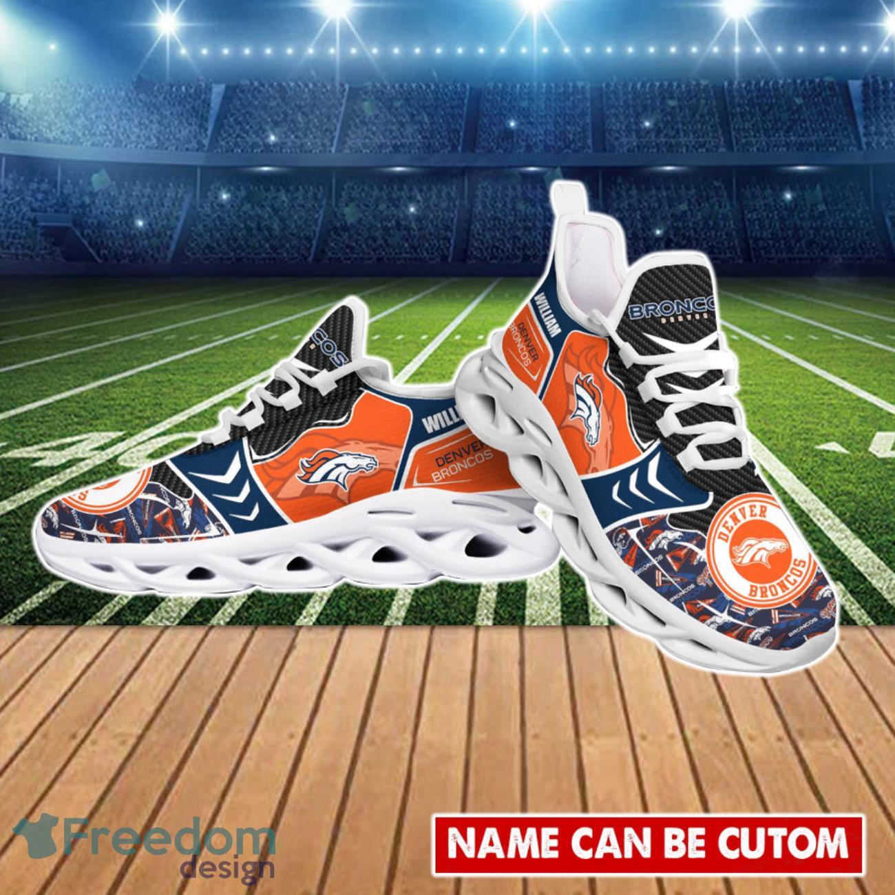 Denver Broncos NFL Max Soul Shoes Custom Name Tie Dye Running