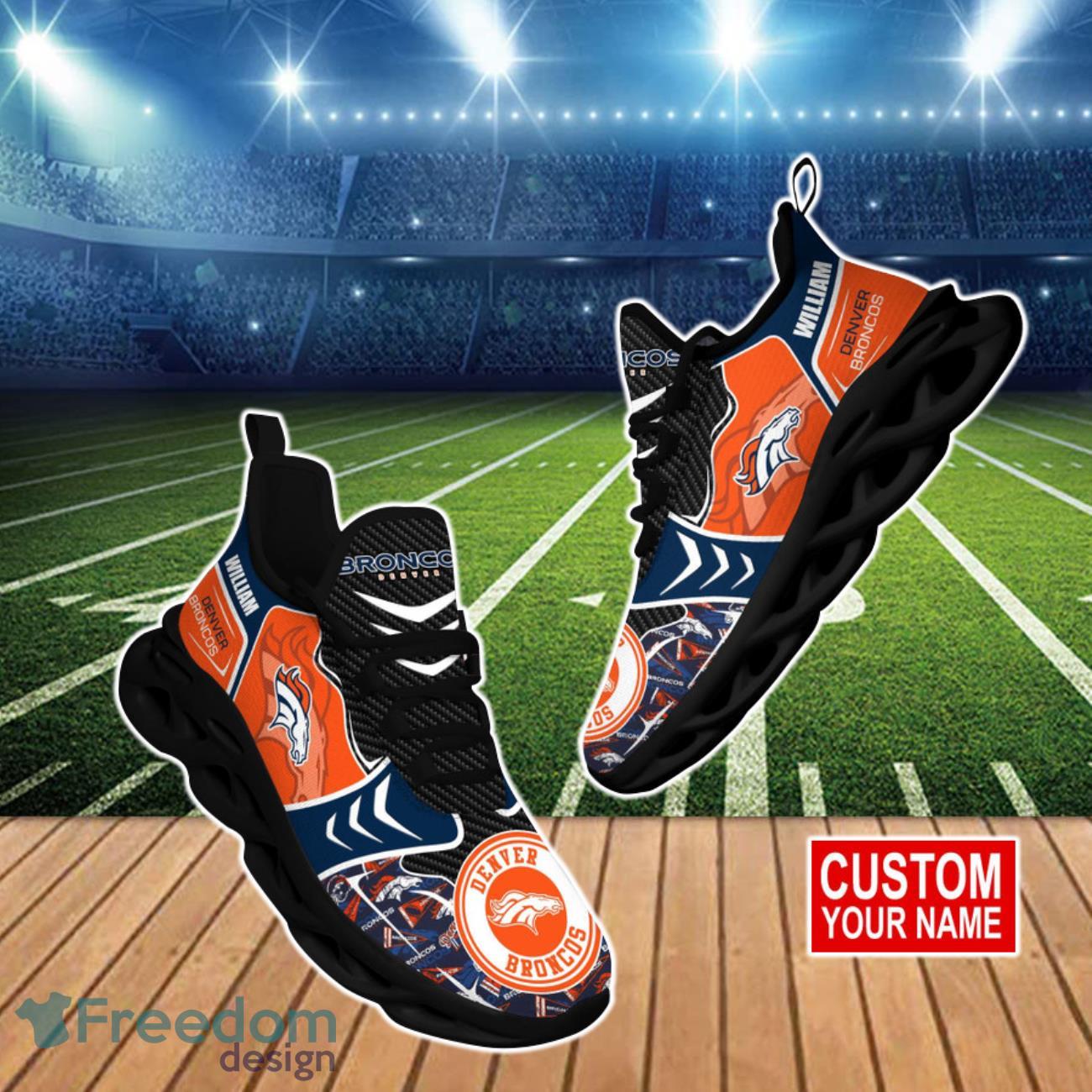 Denver Broncos NFL Custom Name And Number All Over Print 3D T