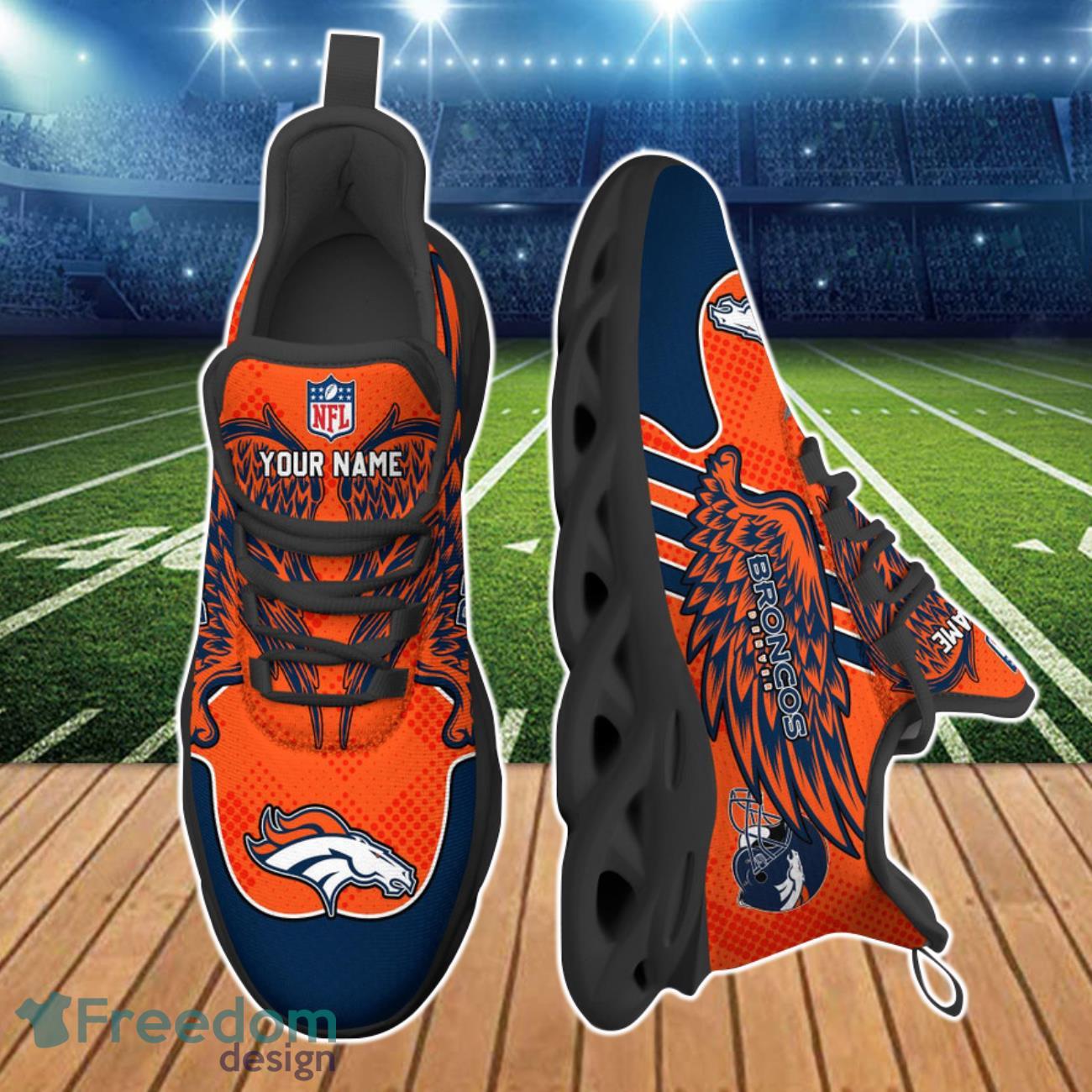 Denver Broncos NFL 3D Max Soul Shoes Personalized For Men Women Product Photo 2