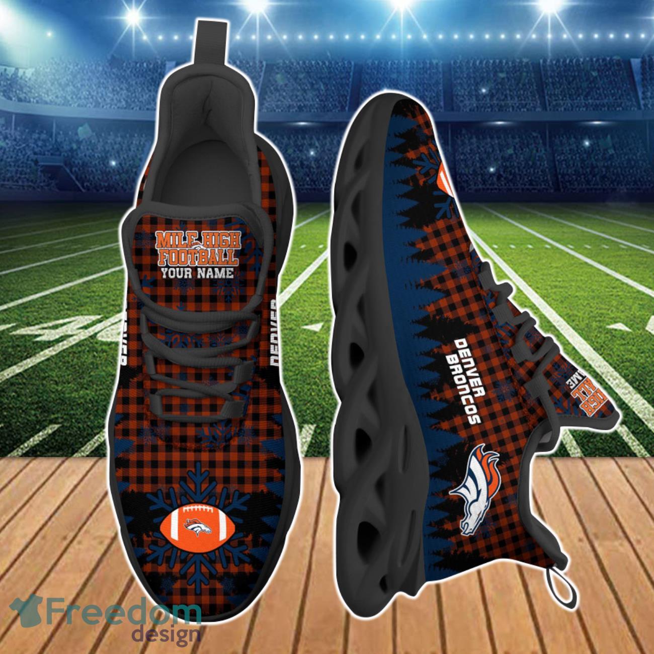 Denver Broncos NFL Clunky Max Soul Shoes 3D Custom Name Product Photo 2