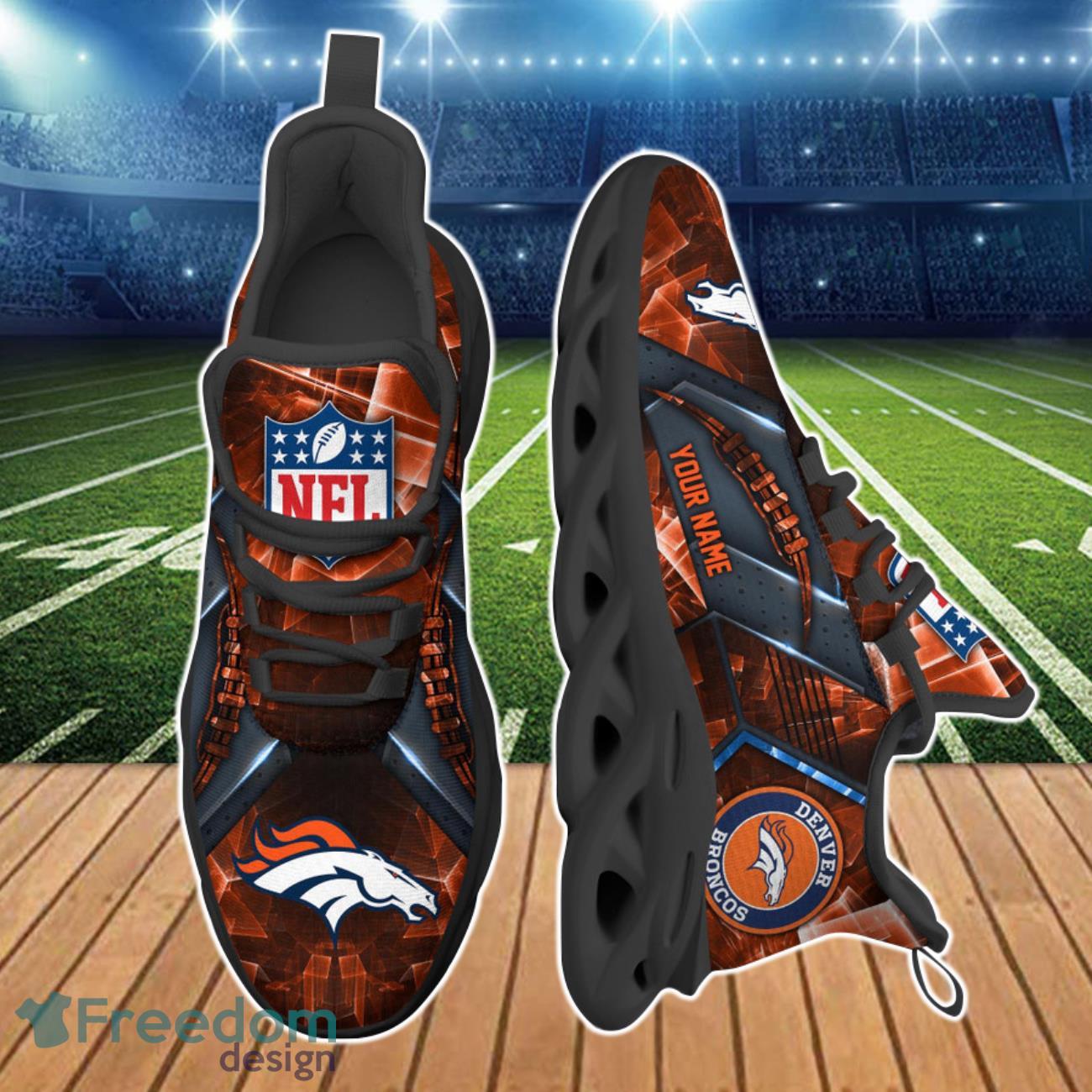 Denver Broncos NFL Clunky Max Soul Shoes Custom Name For Fan Football Product Photo 2