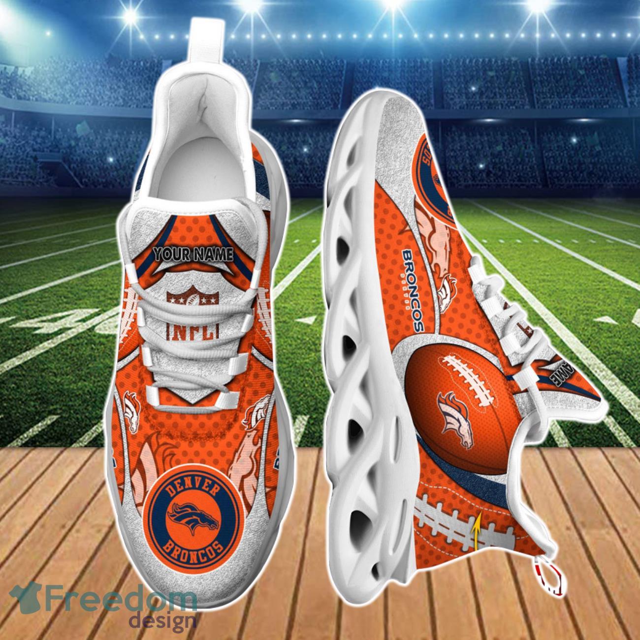 Denver Broncos Sport Sneakers NFL Max Soul Shoes - Freedomdesign