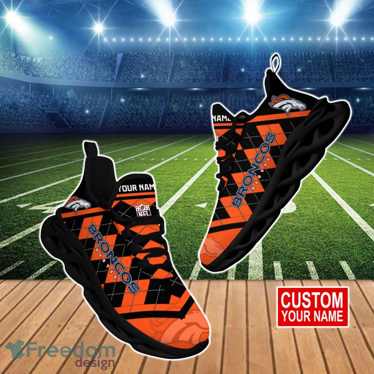 Denver Broncos NFL Custom Name Max Soul Shoes Special Gift For Men