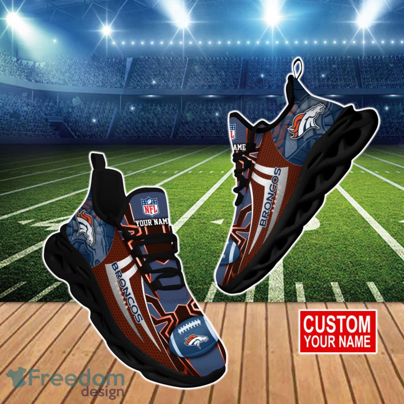 Custom Name NFL Denver Broncos Style Logo Caro Max Soul Shoes Gift