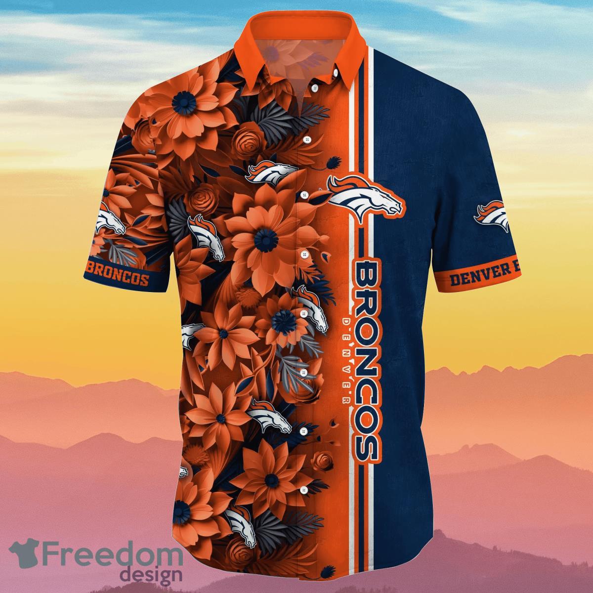 Denver Broncos NFL Flower Hawaiian Shirt Best Gift For Fans Product Photo 2