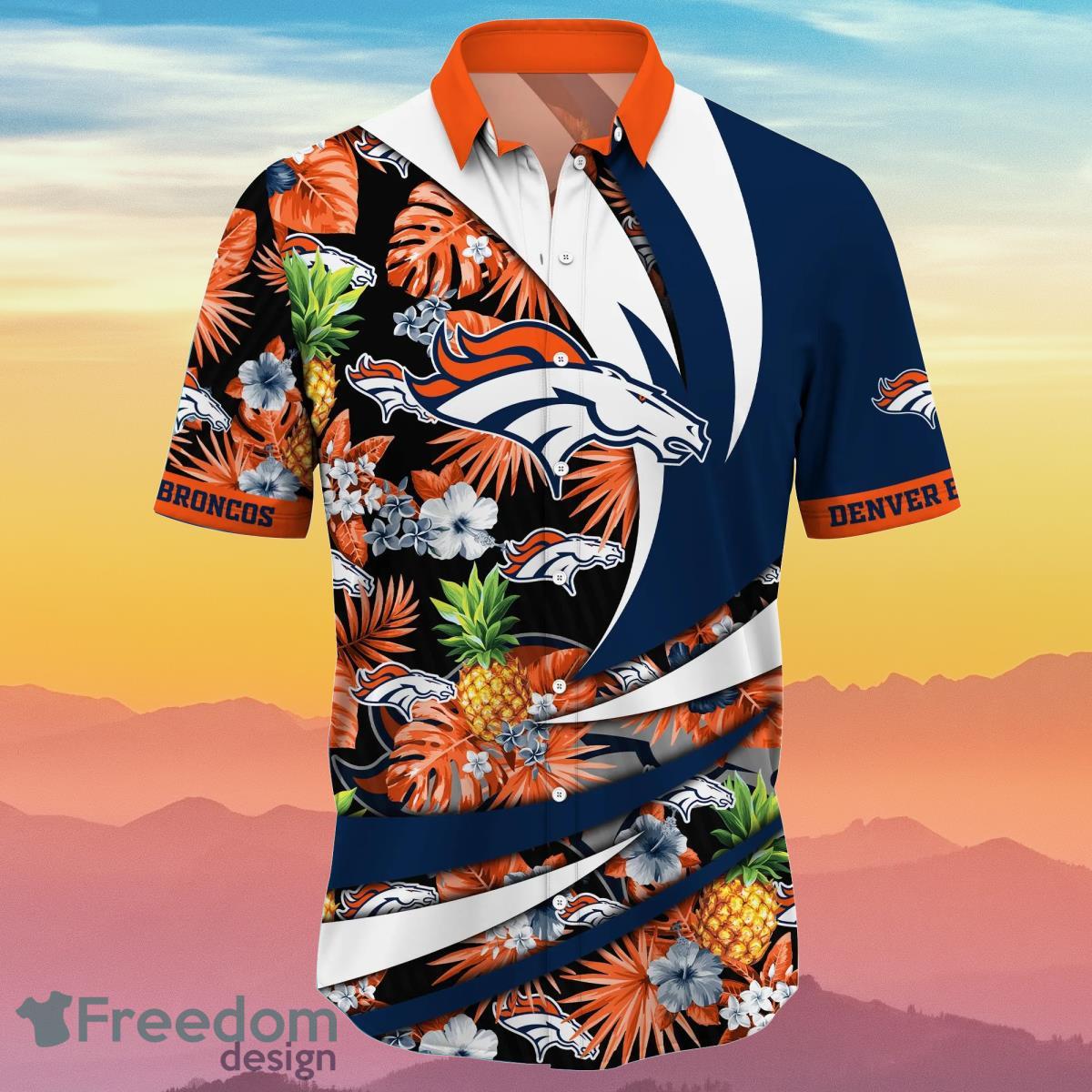 Denver Broncos NFL Flower Hawaiian Shirt Special Gift For Fans Product Photo 2