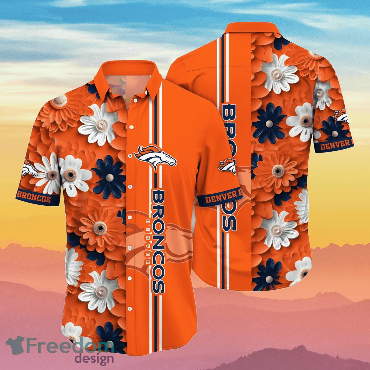 Denver Broncos NFL Flower Hawaiian Shirt Summer Football Best Gift For Fans Product Photo 1