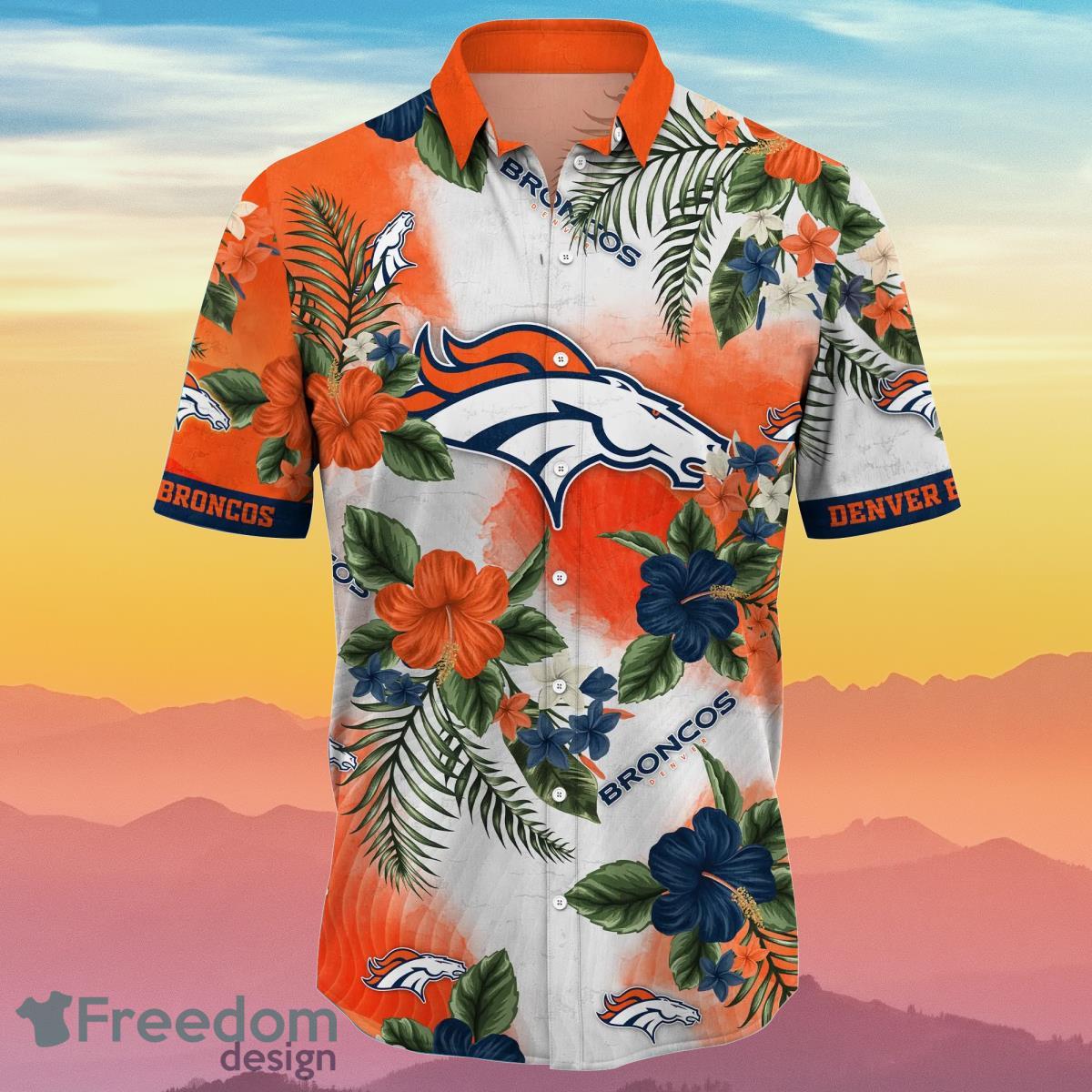 Denver Broncos Short Sleeve Button Up Tropical Aloha Hawaiian Shirts in  2023