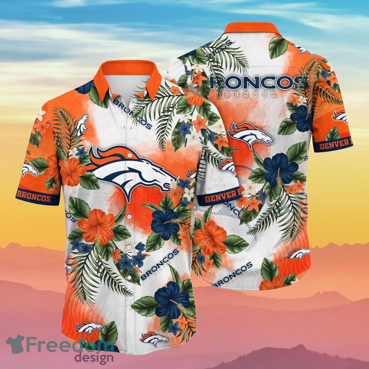 Denver Broncos NFL Flower Hawaiian Shirt Summer Football Gift For Real Fans  - Freedomdesign