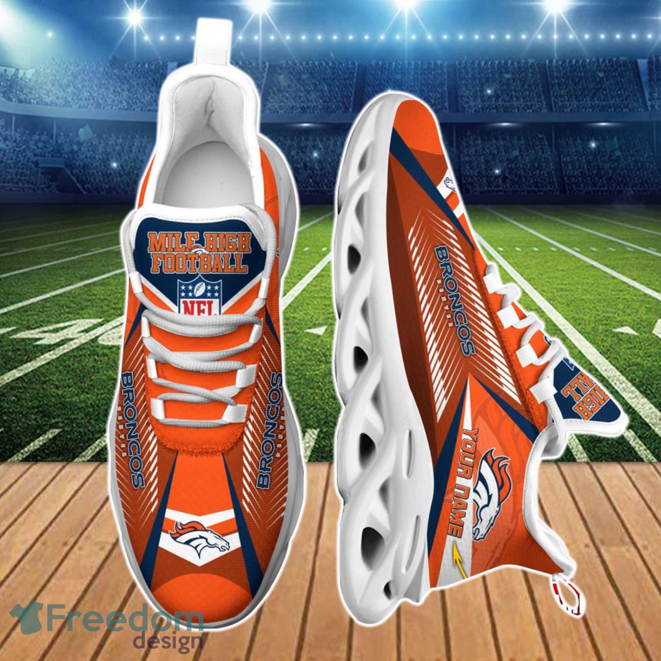 Denver Broncos NFL Shoes Max Soul Shoes For Men, Women - Freedomdesign