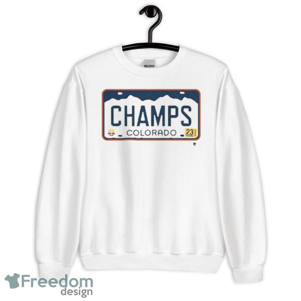 Denver Champs License Plate 2023 Shirt - Unisex Heavy Blend Crewneck Sweatshirt