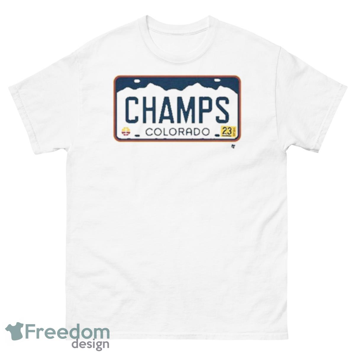 Denver Champs License Plate 2023 Shirt - 500 Men’s Classic Tee Gildan