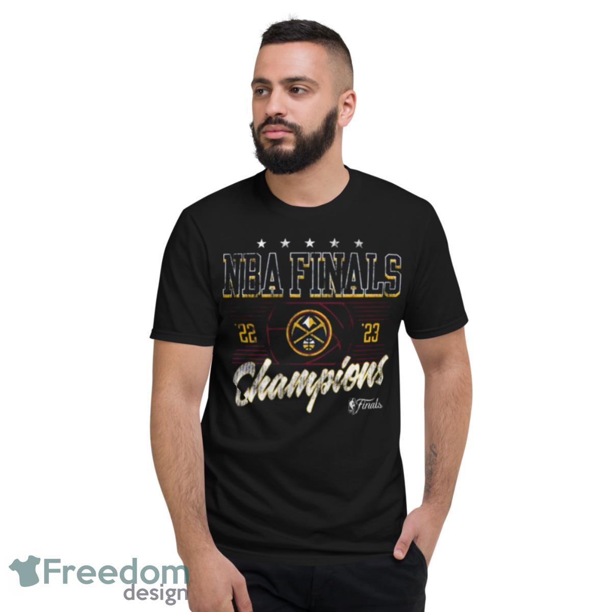 Denver Nuggets 2023 NBA Finals Champions Short Corner Gold Luxe Tri Blend Men’s T Shirt - Short Sleeve T-Shirt