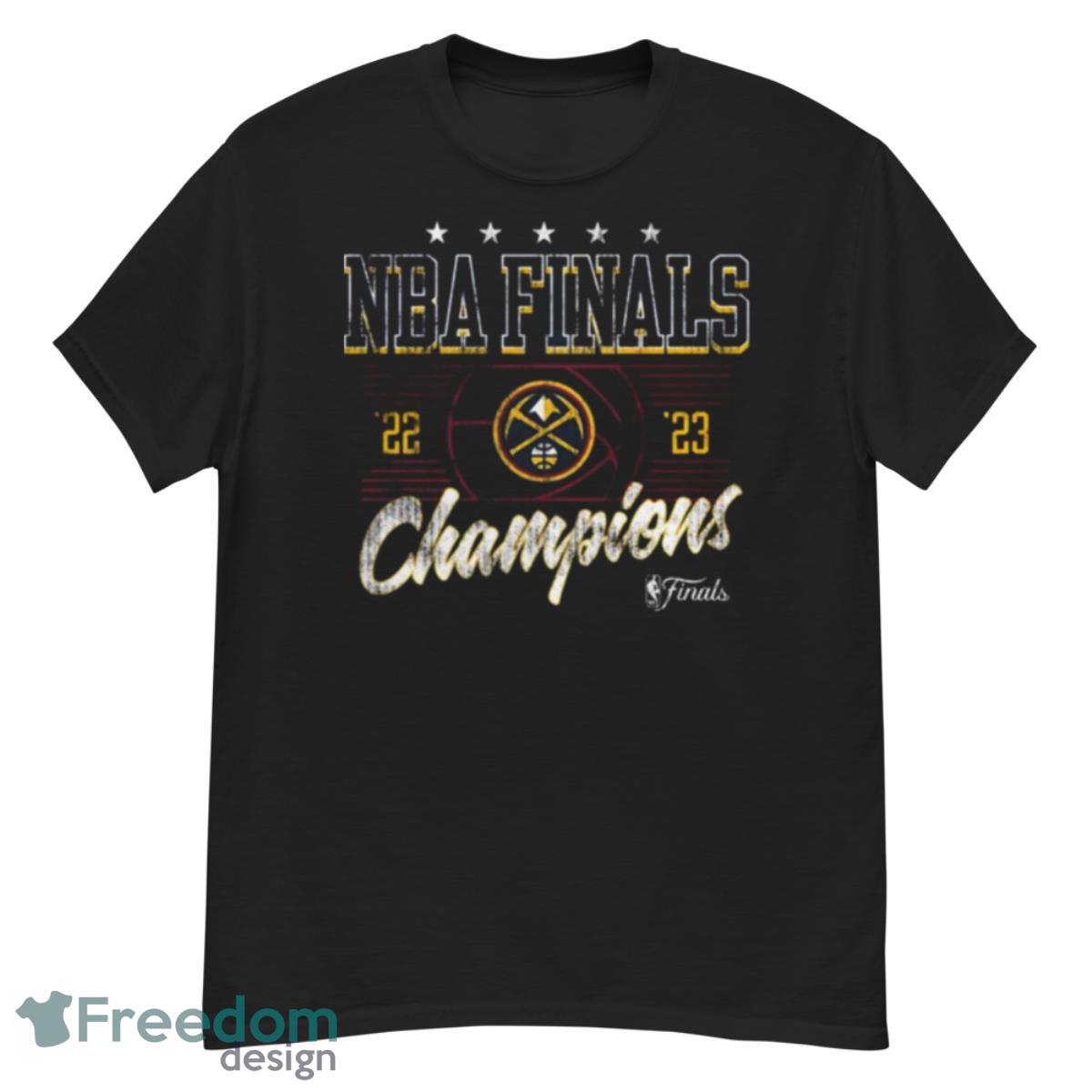 Denver Nuggets 2023 NBA Finals Champions Short Corner Gold Luxe Tri Blend Men’s T Shirt - G500 Men’s Classic T-Shirt