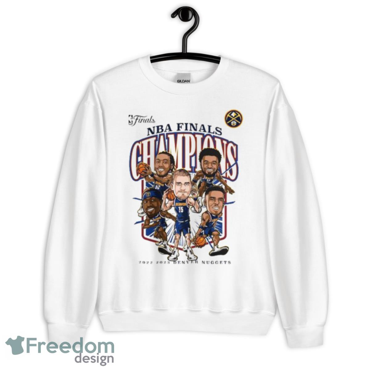 Denver Nuggets 2023 NBA Finals Champions Windmill Team Caricature T Shirt - Unisex Heavy Blend Crewneck Sweatshirt