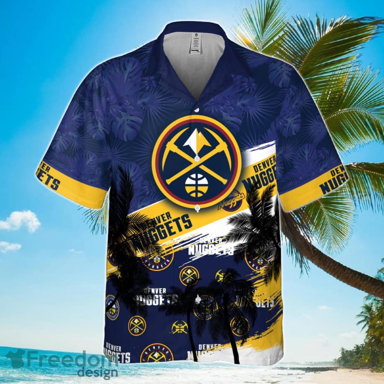 Denver Nuggets Hibiscus Flower And Summer Pattern Print Hawaiian Shirt Product Photo 2