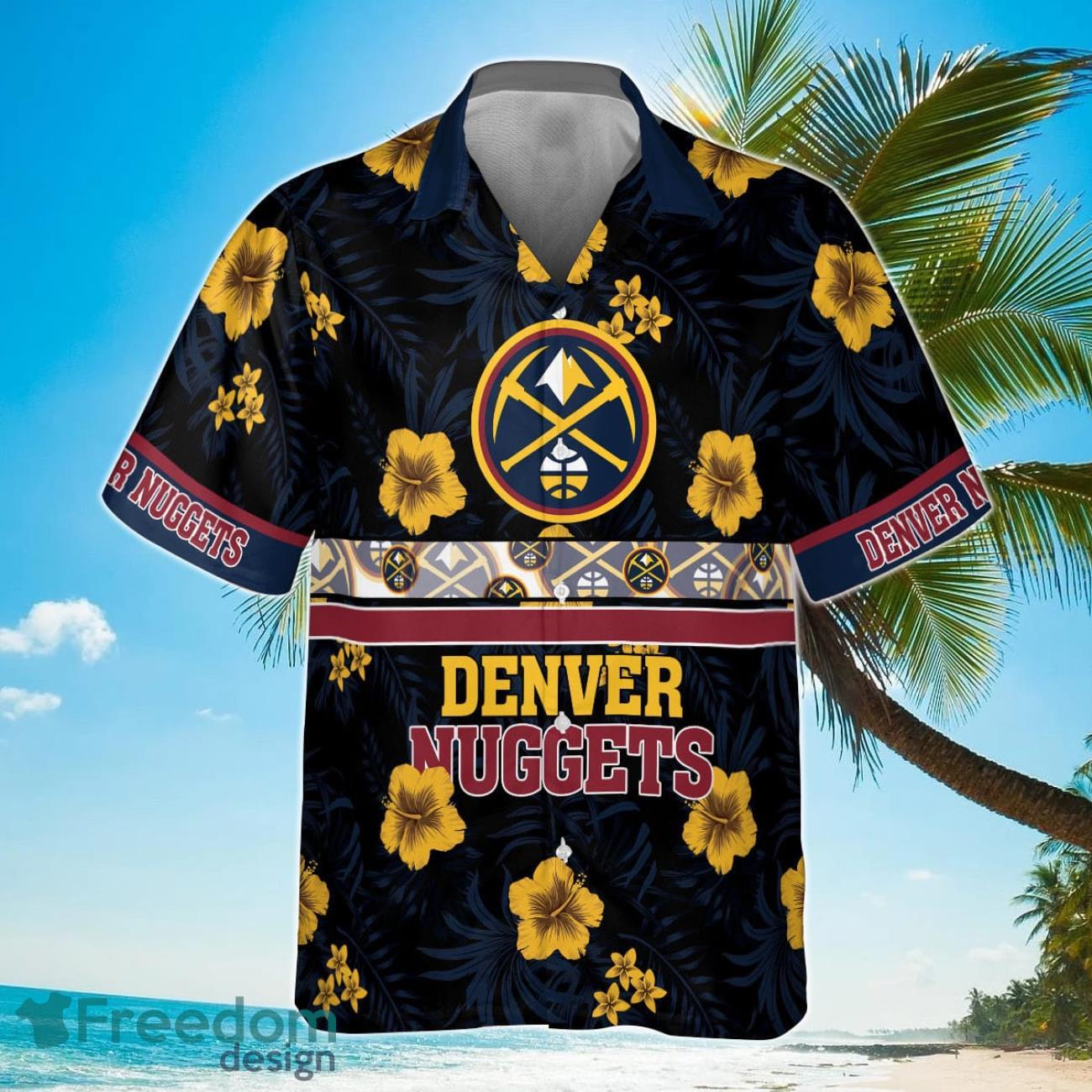 Denver Nuggets National Basketball Association 2023 Hibiscus Logo Hawaiian Shirt Product Photo 2