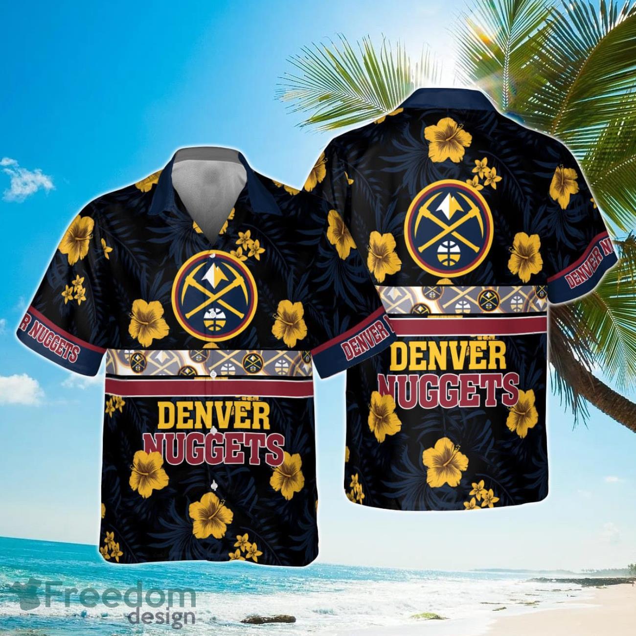 Denver Nuggets National Basketball Association 2023 Hibiscus Logo Hawaiian Shirt Product Photo 1