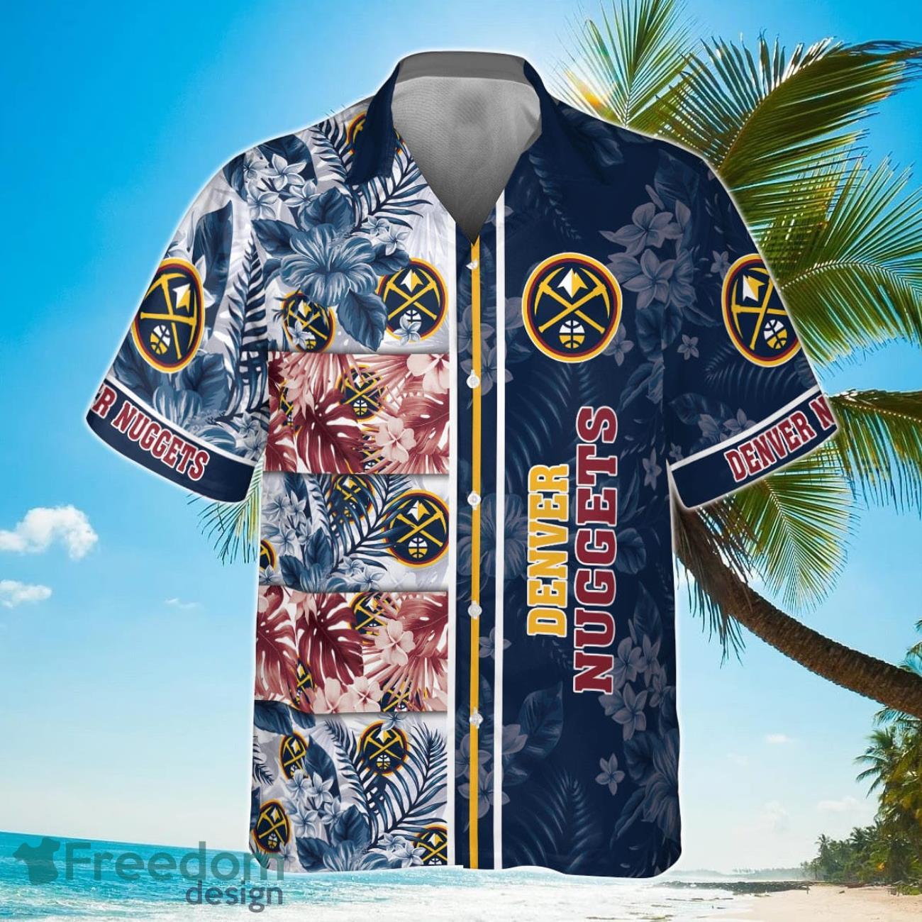 Denver Nuggets National National Basketball Association 2023 Hibiscus Pattern Hawaiian Shirt Product Photo 2