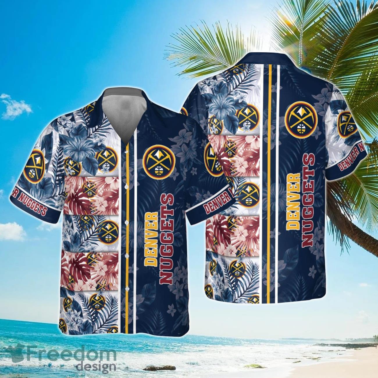 Denver Nuggets National National Basketball Association 2023 Hibiscus Pattern Hawaiian Shirt Product Photo 1