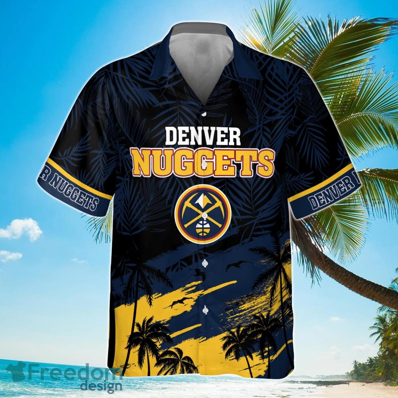 Denver Nuggets National Palm Tree Pattern Basketball Association 2023 Hawaiian Shirt Product Photo 2