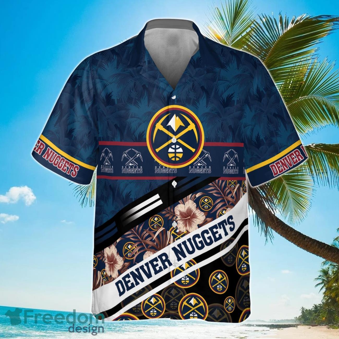 Denver Nuggets Tree Hawaii Pattern Cute Print Hawaiian Shirt Product Photo 2