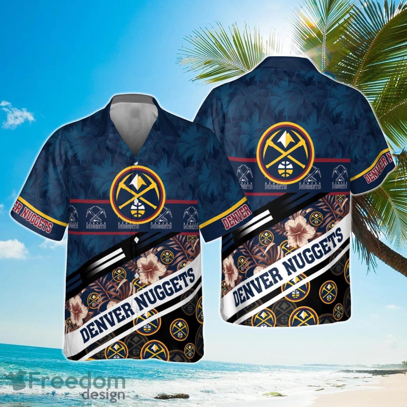 Denver Nuggets Tree Hawaii Pattern Cute Print Hawaiian Shirt Product Photo 1