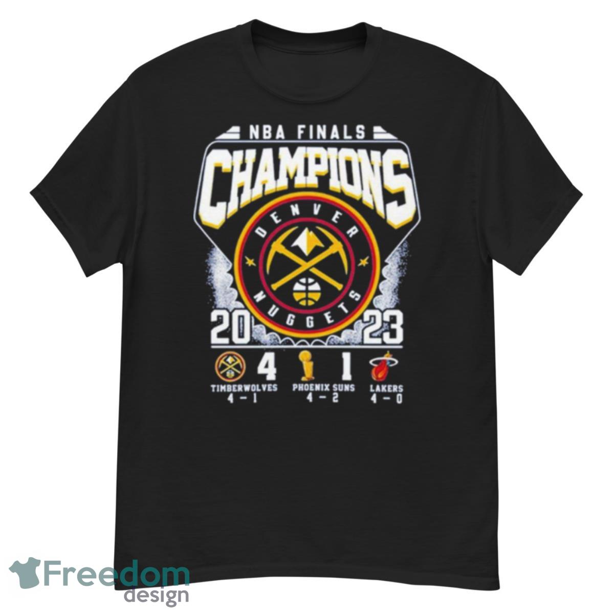 Denver Nuggets Wins 4 – 1 Miami Heat 2023 Nba Finals Champions Score Shirt - G500 Men’s Classic T-Shirt