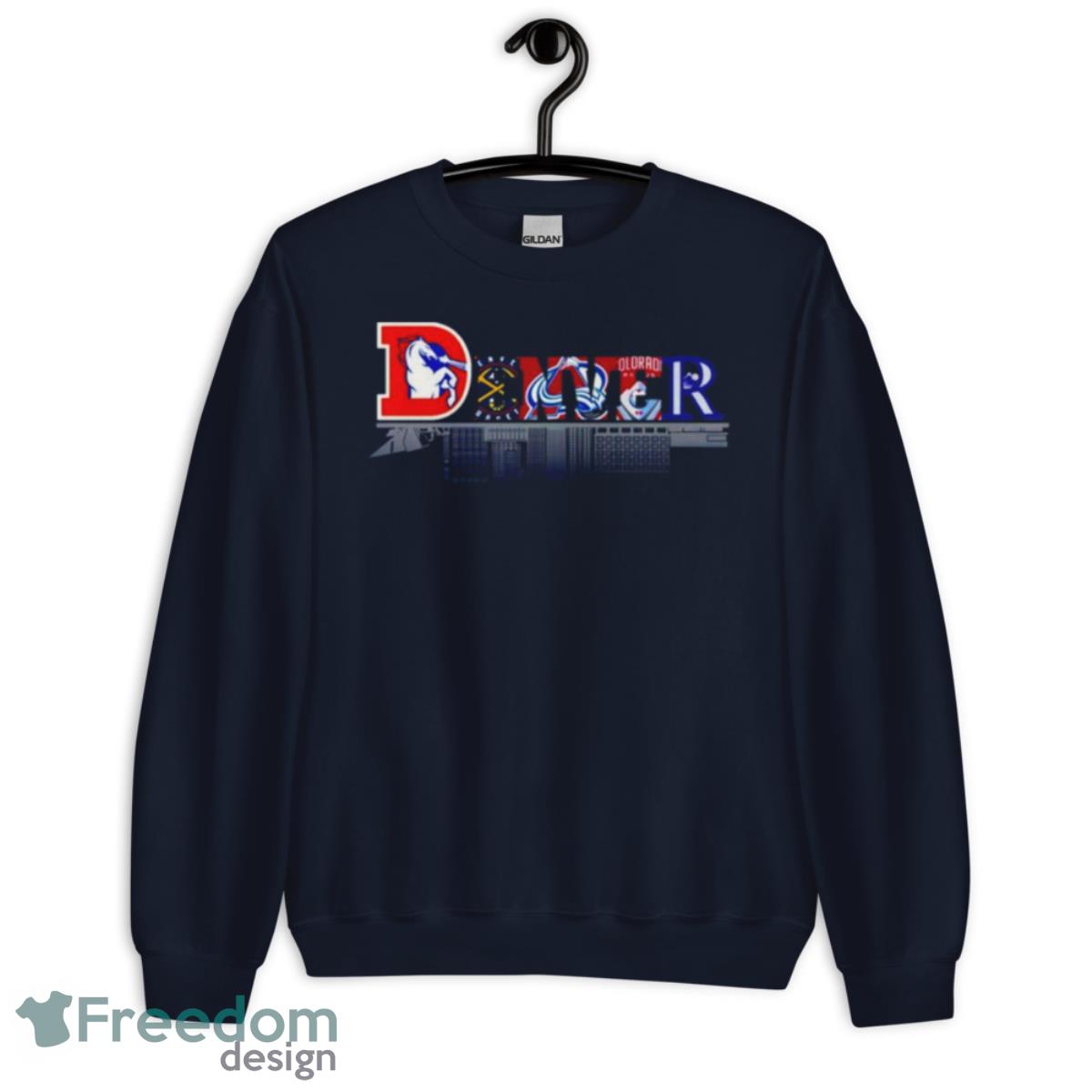 Denver Sport Teams City Skyline Shirt - Unisex Crewneck Sweatshirt-1