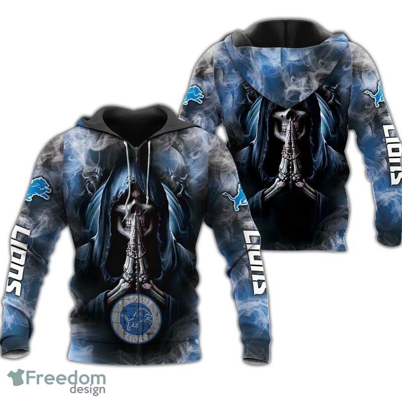 Detroit Lions 3D Hoodies death smoke graphic Gift For Mens