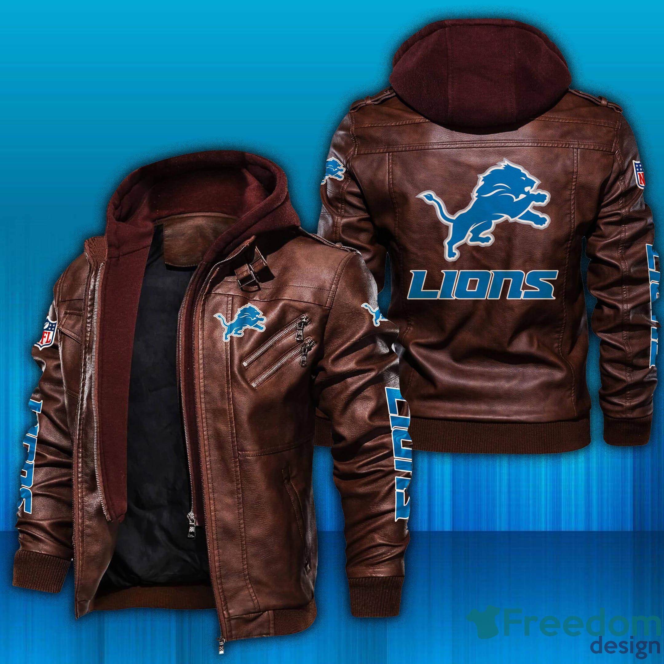 NFL Detroit Lions 2D Leather Jacket Hat Gift For Men And Women -  Freedomdesign